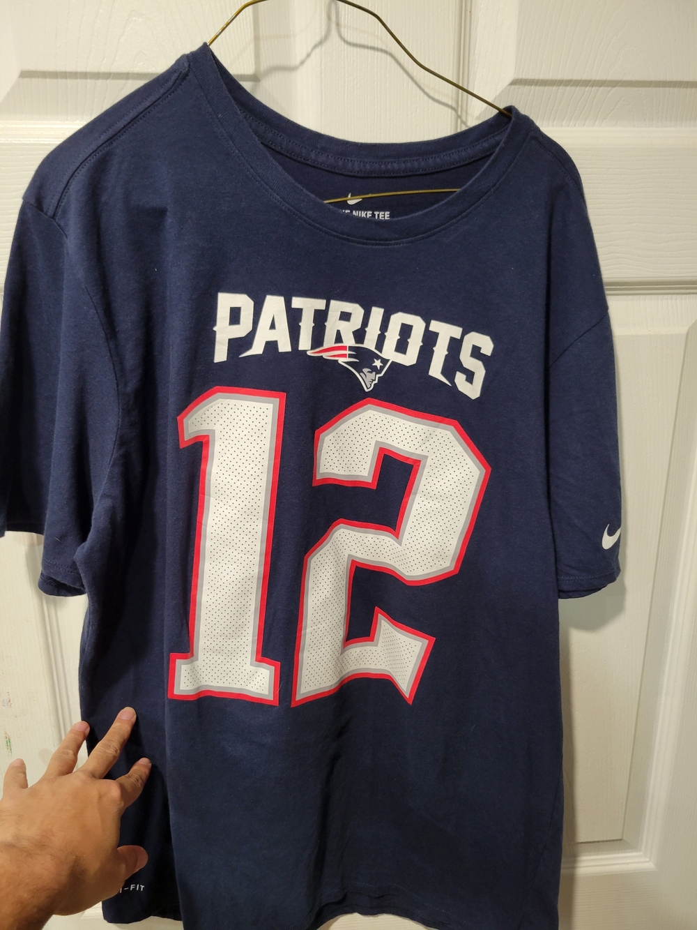 Nike Navy Patriots #12 Tom Brady Jersey Tee